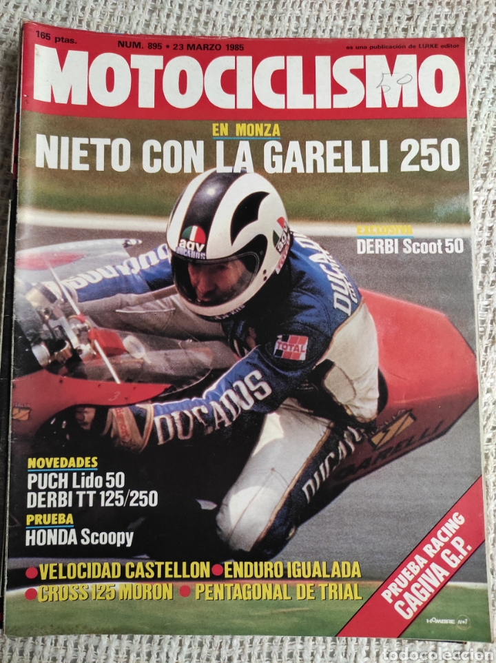 Automobili e Motociclette: MOTOCICLISMO N&ordm; 895 MARZO 1985 , NIETO CON GARELLI 250 ,PRUEBA HONDA SCOOPY