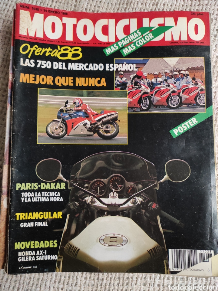 Automobili e Motociclette: MOTOCICLISMO N&ordm; 1038 A&Ntilde;O 1988. PRUEBA: GILERA SATURNO. PRUEBA: HONDA AX-1
