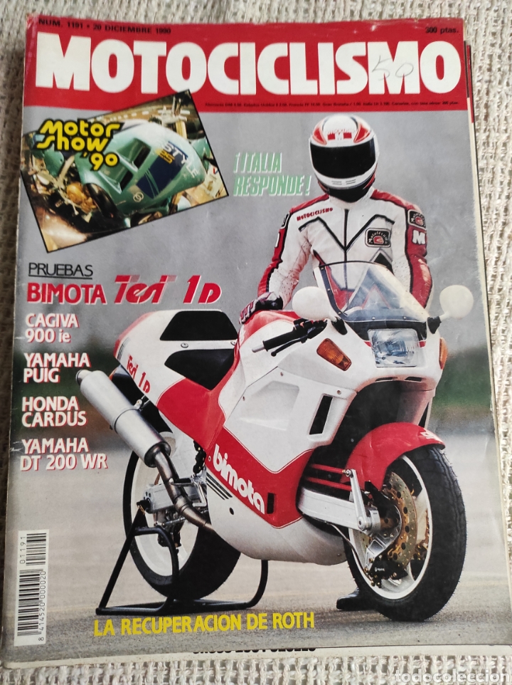 Automobili e Motociclette: MOTOCICLISMO N&ordm; 1191 A&Ntilde;O 1990. PRU: BIMOTA TESI. CAGIVA ELEFANT. YAMAHA YZR. HONDA NSR 250
