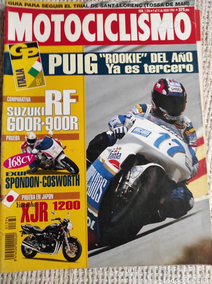 Coches y Motocicletas: MOTOCICLISMO N&ordm; 1376 1994, COMPARATIVA SUZUKI RF 600 R 900 R, YAMAHA XJR 1200,PRUEBA APRILIA SCARA B