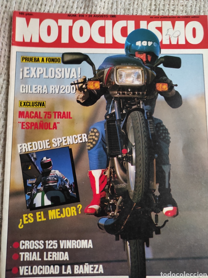 Automobili e Motociclette: MOTOCICLISMO N&ordm; 916 24-8-85 GILERA RV 200 FANTIC 301, MKI TRIAL ARTESANAL, MACAL 75 TRAI