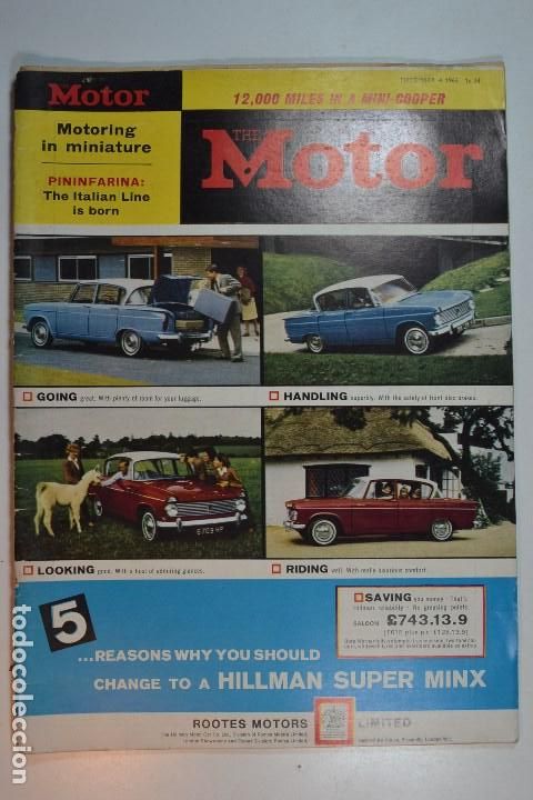 Coches y Motocicletas: 1963 REVISTA THE MOTOR - 12,000 MILES IN A MINI COOPER - NEW PORSCHE GT TYPE 904