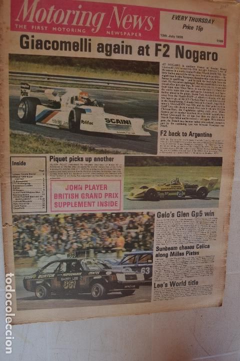Automobili e Motociclette: 13 JULIO 1978 PERI&Oacute;DICO MOTORING NEWS - 13 JULY MOTORING NEWS NEWSPAPER - SILVERSTONE - NURBURGRING
