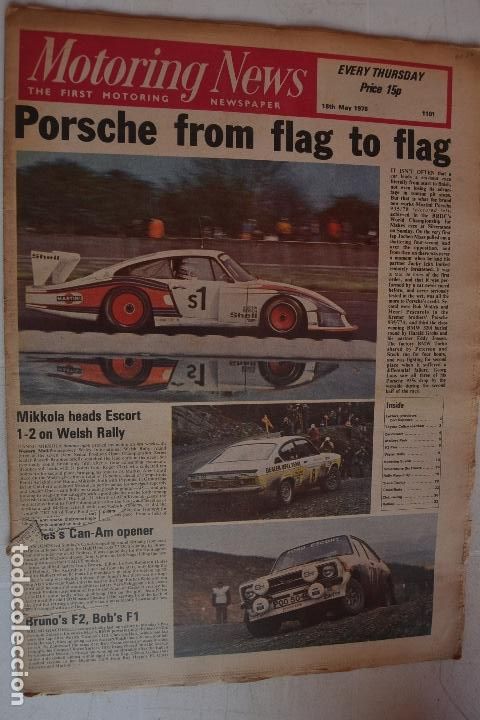 Coches y Motocicletas: 18 MAYO 1978 PERI&Oacute;DICO MOTORING NEWS - 18 MAY 1978 MOTORING NEWS NEWSPAPER - F1 - RALLYE - PORSCHE