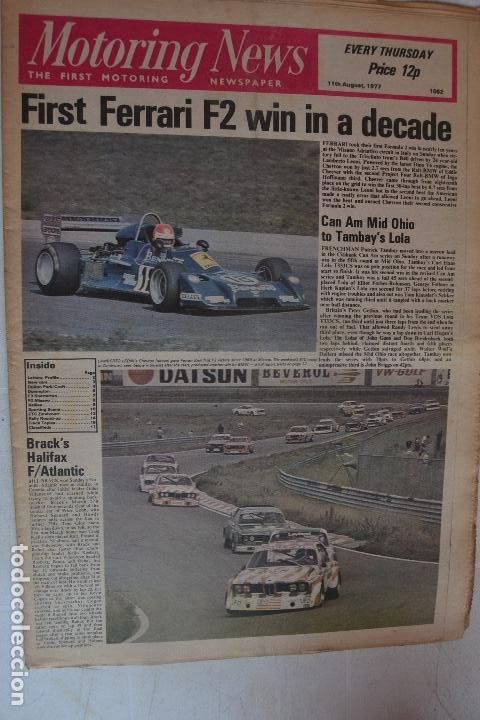 Automobili e Motociclette: 11 AGOSTO 1977 PERI&Oacute;DICO MOTORING NEWS -11 AUGUST 1977 MOTORING NEWS NEWSPAPER F1 - RALLYE