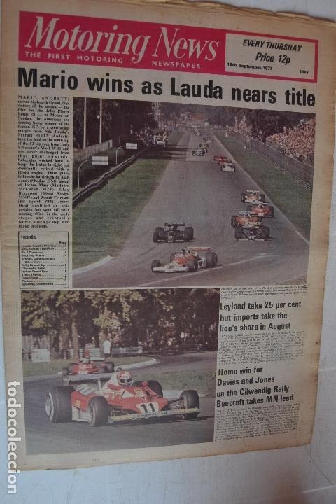 Automobili e Motociclette: 15 SEPTIEMBRE1977 PERI&Oacute;DICO MOTORING NEWS -15 SEPTEMBER 1977 MOTORING NEWS NEWSPAPER F1 - RALLYE