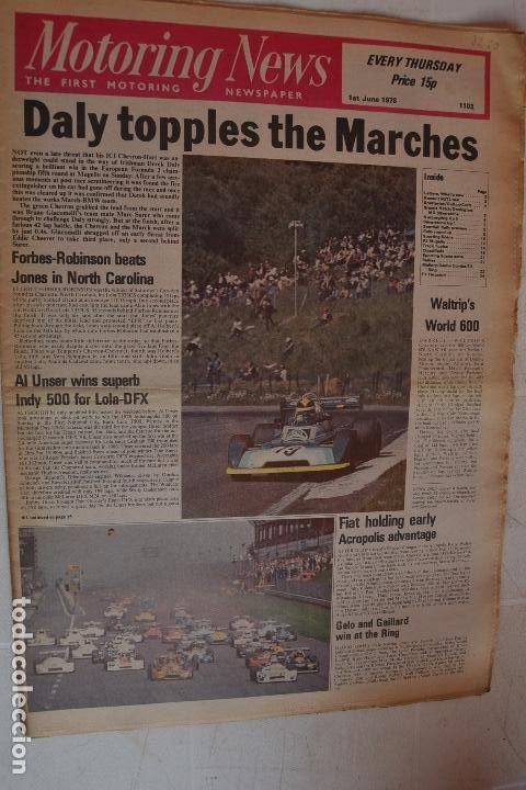 Automobili e Motociclette: 1 JUNIO 1978 PERI&Oacute;DICO MOTORING NEWS -1 JUNE 1978 MOTORING NEWS NEWSPAPER F1 - RALLYE