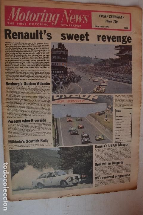 Automobili e Motociclette: 15 JUNIO 1978 PERI&Oacute;DICO MOTORING NEWS -15 JUNE 1978 MOTORING NEWS NEWSPAPER F1 - RALLYE