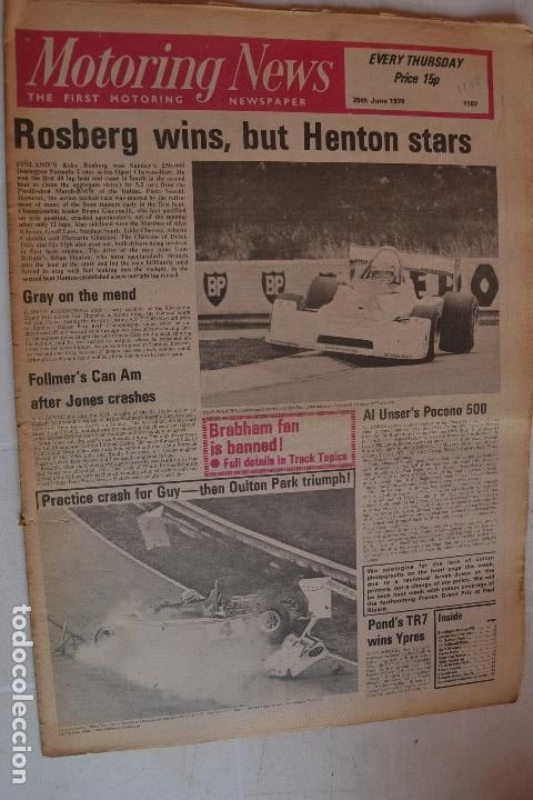 Automobili e Motociclette: 29 JUNIO 1978 PERI&Oacute;DICO MOTORING NEWS -29 JUNE 1978 MOTORING NEWS NEWSPAPER F1 - RALLYE