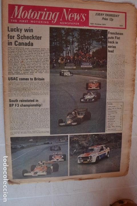Automobili e Motociclette: 13 OCTUBRE 1977 PERI&Oacute;DICO MOTORING NEWS -13 OCTOBER 1977 MOTORING NEWS NEWSPAPER F1 - RALLYE