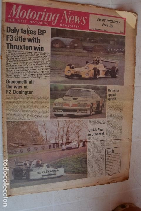 Automobili e Motociclette: 3 NOVIEMBRE 1977 PERI&Oacute;DICO MOTORING NEWS -3 NOVEMBER 1977 MOTORING NEWS NEWSPAPER F1 - RALLYE