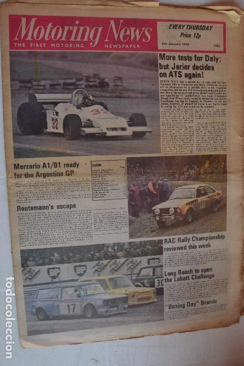 Automobili e Motociclette: 5 JENERO 1978 PERI&Oacute;DICO MOTORING NEWS -5 JANUARY 1978 MOTORING NEWS NEWSPAPER F1 - RALLYE
