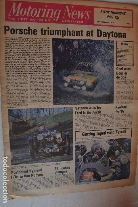Coches y Motocicletas: 9 FEBRERO 1978 PERI&Oacute;DICO MOTORING NEWS -9 FEBRUARY 1978 MOTORING NEWS NEWSPAPER F1 - RALLYE PORSCHE