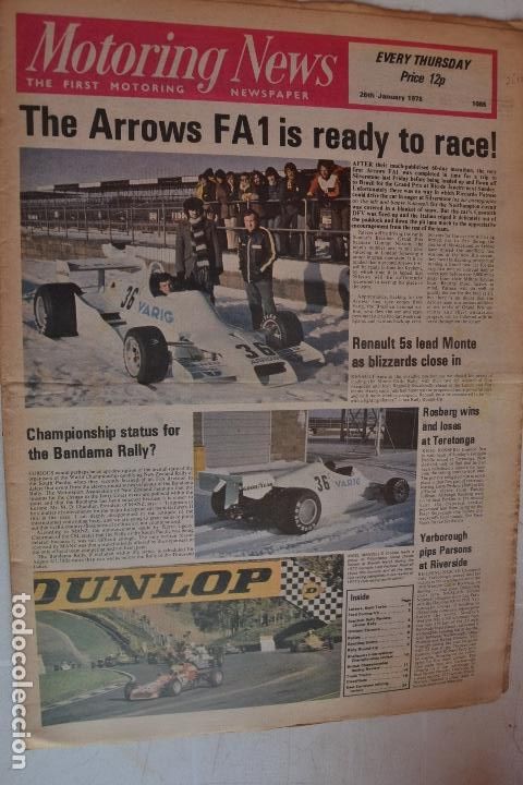 Automobili e Motociclette: 26 JENERO 1978 PERI&Oacute;DICO MOTORING NEWS -26 JANUARY 1978 MOTORING NEWS NEWSPAPER - F1 - RALLYE