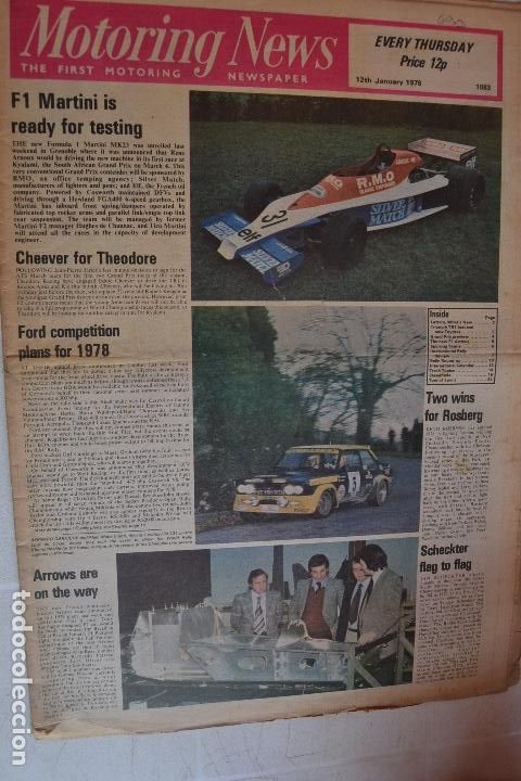 Automobili e Motociclette: 12 JENERO 1978 PERI&Oacute;DICO MOTORING NEWS -12 JANUARY 1978 MOTORING NEWS NEWSPAPER - F1 - RALLYE