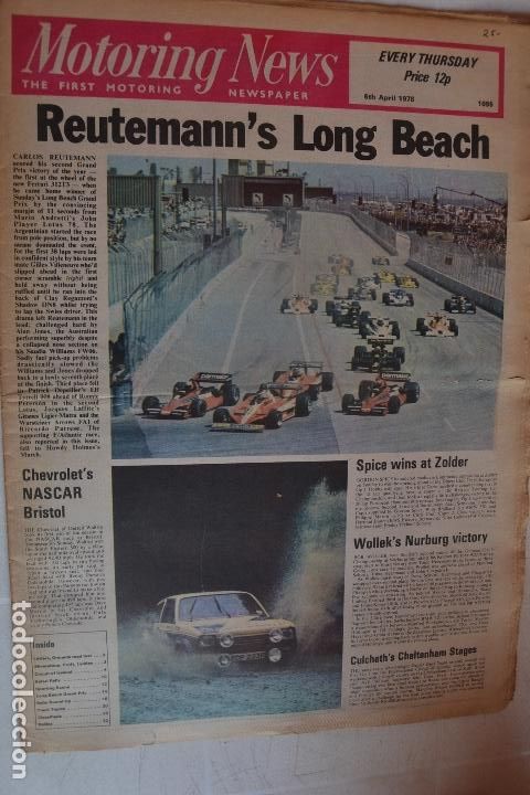 Automobili e Motociclette: 6 AVRIL 1978 PERI&Oacute;DICO MOTORING NEWS -6 APRIL 1978 MOTORING NEWS NEWSPAPER - F1 - RALLYE