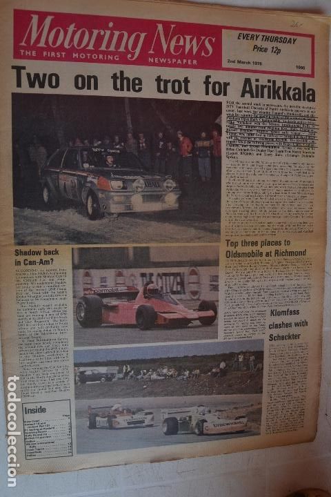 Automobili e Motociclette: 2 MARZO 1978 PERI&Oacute;DICO MOTORING NEWS -2 MARCH 1978 MOTORING NEWS NEWSPAPER - F1 - RALLYE