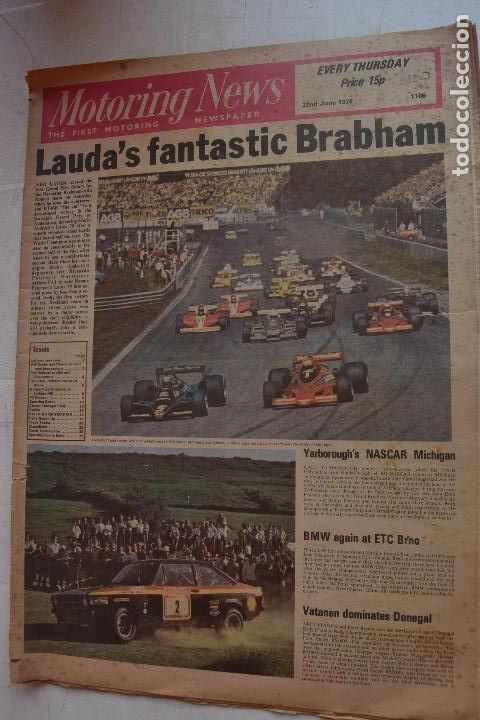 Automobili e Motociclette: 22 JUNIO 1978 PERI&Oacute;DICO MOTORING NEWS -22 JULY 1978 MOTORING NEWS NEWSPAPER - F1 - RALLYE