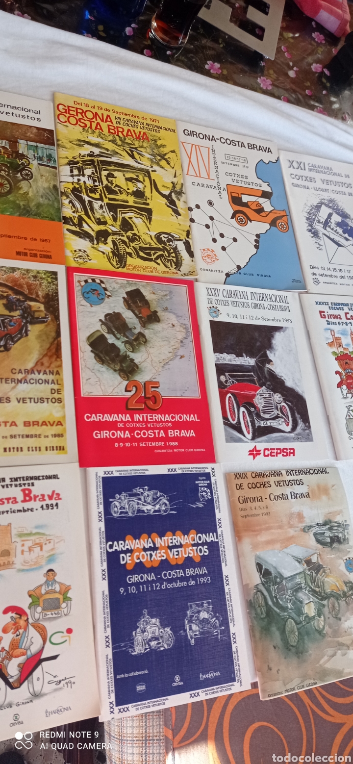 Coches y Motocicletas: LOTE FOLLETOS TRIPTICOS CARAVANA INTERNACIONAL COCHES VETUSTOS GIRONA COSTA BRAVA.MOTOR CLUB GIRONA