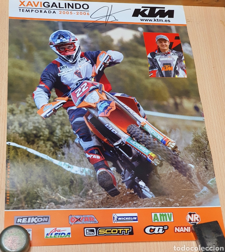 Voitures et Motocyclettes: POSTER XAVI GALINDO KTM CON AUT&Oacute;GRAFO ORIGINAL