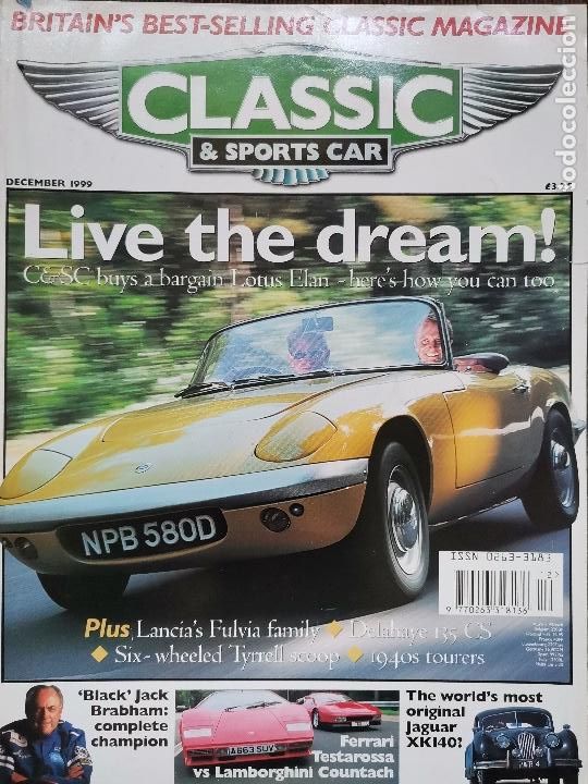 Voitures et Motocyclettes: 1991 REVISTA CLASSIC & SPORTS CAR - LOTUS ELAN - LAMBORGUINI CONTACH - FERRARI TESTAROSSA