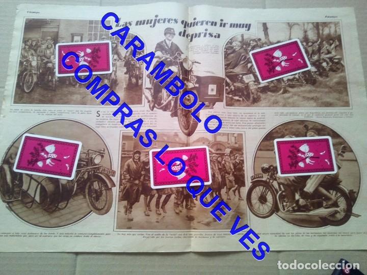Autos und Motorr&auml;der: 1932 MOTOCICLETAS LAS MUJERES QUIEREN IR MUY DEPRISA 1 HOJA LM2