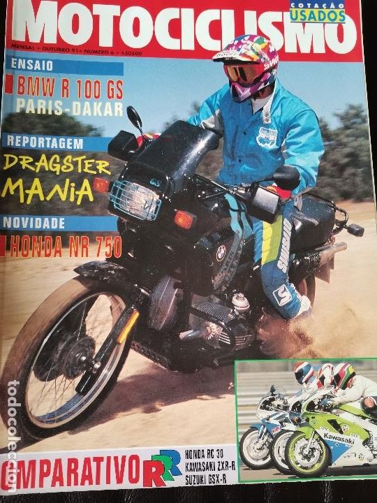 Autos und Motorr&auml;der: 1991 REVISTA MOTOCICLISMO - HONDA NR 750 - BMW R 100 GS PARIS DAKAR - DRAGSTER MANIA