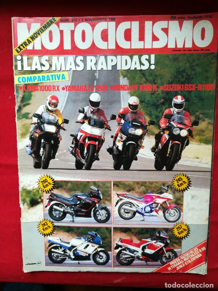 Voitures et Motocyclettes: Motociclismo N 978 noviembre 1986 gastos de env&iacute;o certificados con correos de 3.60