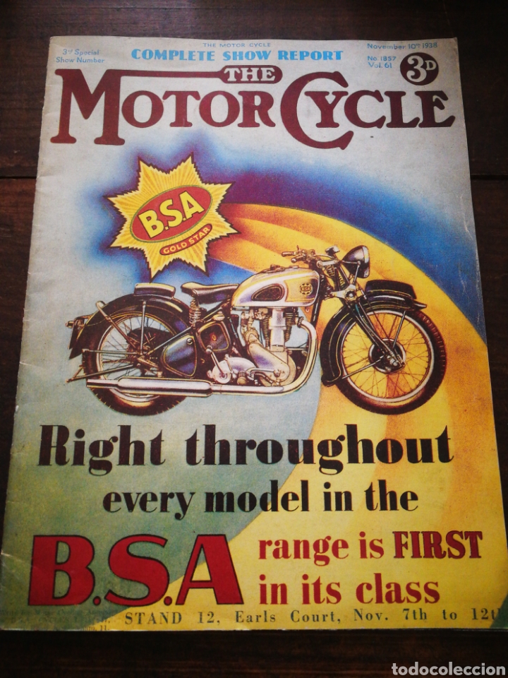 Voitures et Motocyclettes: ANTIGUA REVISTA THE MOTOR CYCLE- SPECIAL SHOW NUMBER, 1938. RARA!