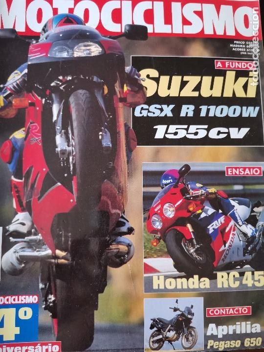 Coches y Motocicletas: 1995 REVISTA MOTOCICLISMO - SUZUKI GSX R 1100W - HONDA RC 45 - APRILIA PEGASO 650