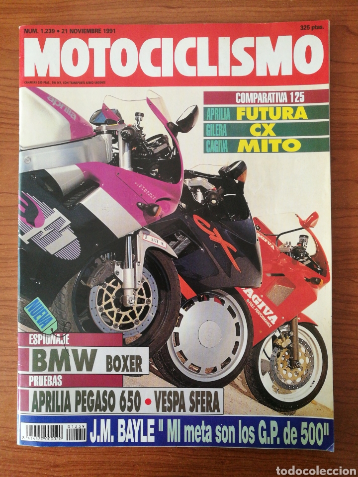 Autos und Motorr&auml;der: MOTOCICLISMO 1239 1991 BMW BOXER, APRILIA PEGASO, VESPA SFERA, BAYLE, APRILIA FUTURA, GILERA CX