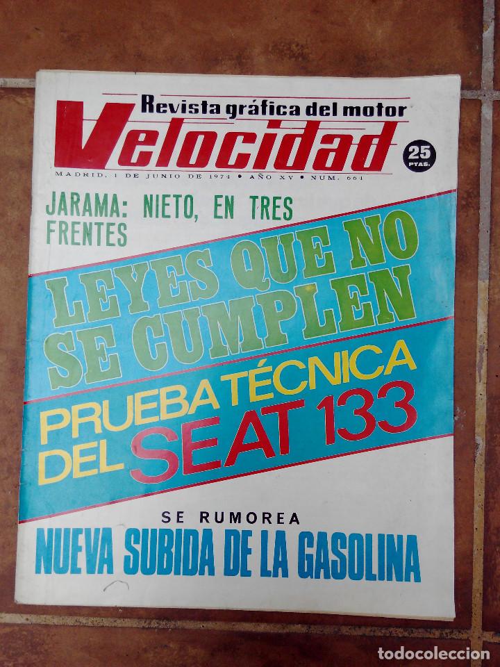 Carros e motociclos: VELOCIDAD N&ordm; 664 A&Ntilde;O 1974-PRUEBA TECNICA SEAT 133- COLECCINOABLE MOTOS HUSQVARNA