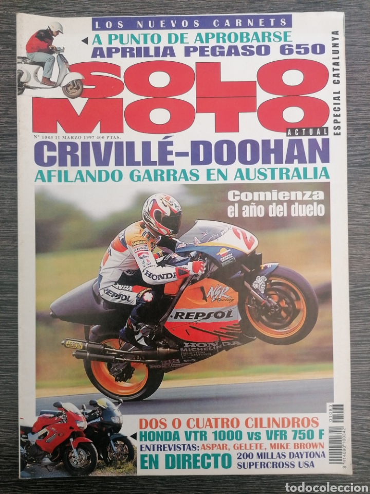 Carros e motociclos: REVISTA SOLO MOTO ACTUAL N.&ordm; 1083 1997 HONDA VTR 100, VFR 750 F. APRILIA PEGASO 650. ASPAR, GELETE