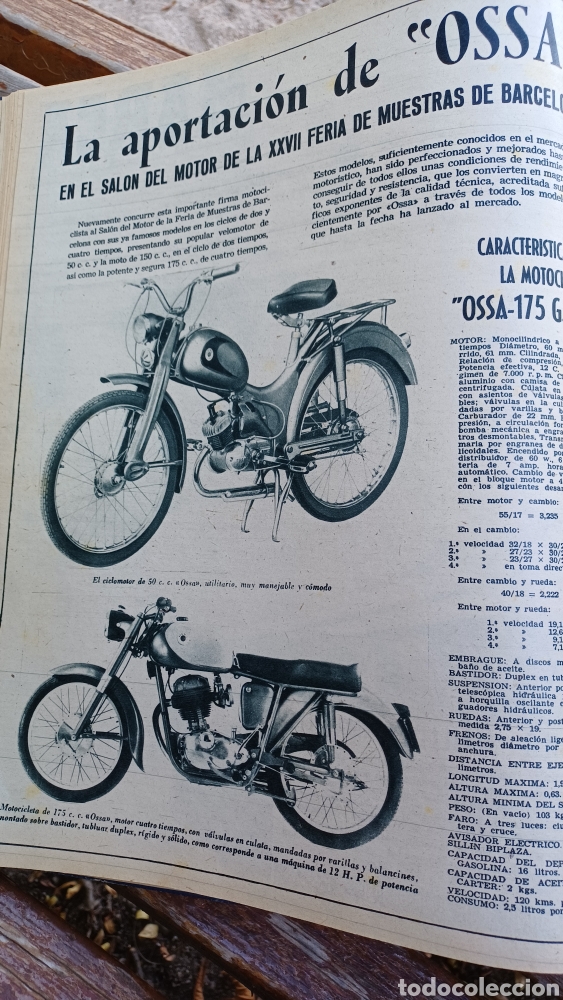 Coches y Motocicletas: OSSA 175 G.T .SALON DEL MOTOR XXVII FERIA DE MUESTRAS DE BARCELONA. HOJA 1959
