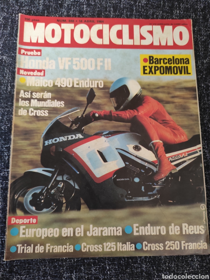 Carros e motociclos: MOTOCICLISMO N&ordm; 848 A&Ntilde;O 1984. PRUEBA: HONDA VF 500 F II. CONTACTO: MAICO 490 ENDURO.