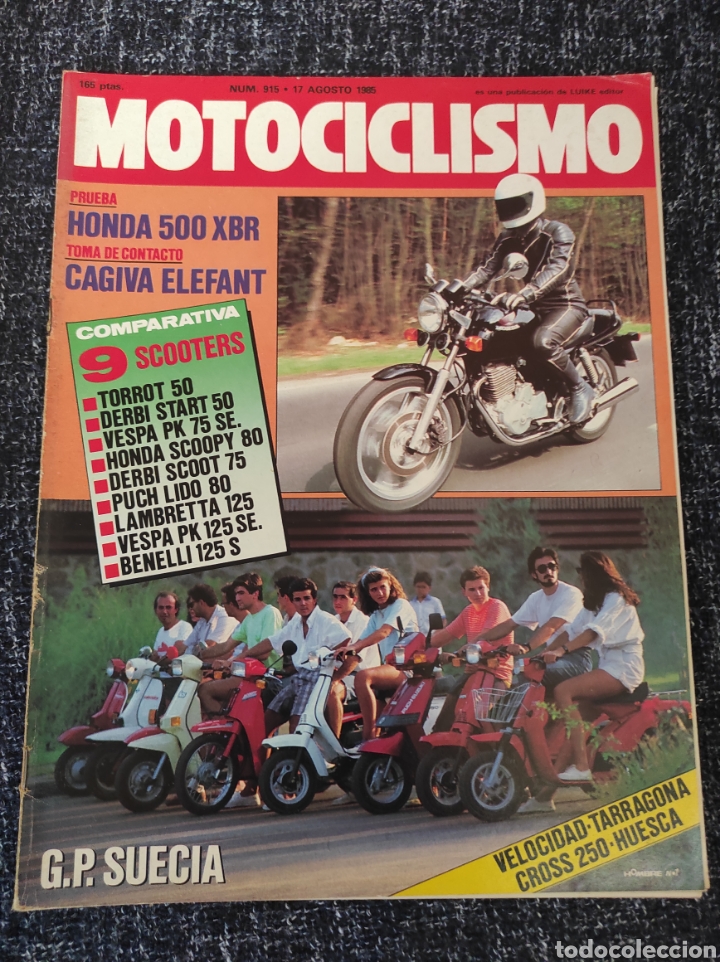 Carros e motociclos: MOTOCICLISMO N&ordm; 915 - AGOSTO 1985 - HONDA 500 XBR / CAGIVA ELEFANT / GP SUECIA / TORROT 50