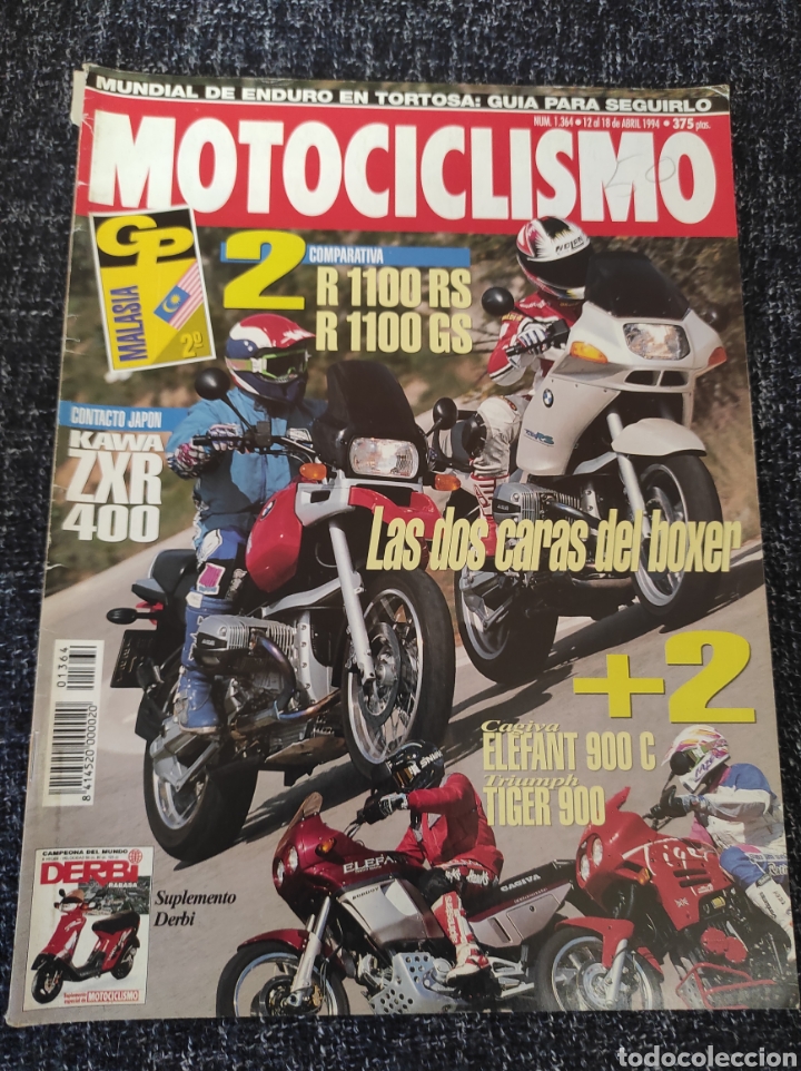 Carros e motociclos: MOTOCICLISMO N&ordm; 1364 A&Ntilde;O 1994. COMPARATIVA: BMW R 1100 GS, BMW R 1100 RS, CAGIVA ELEFANT