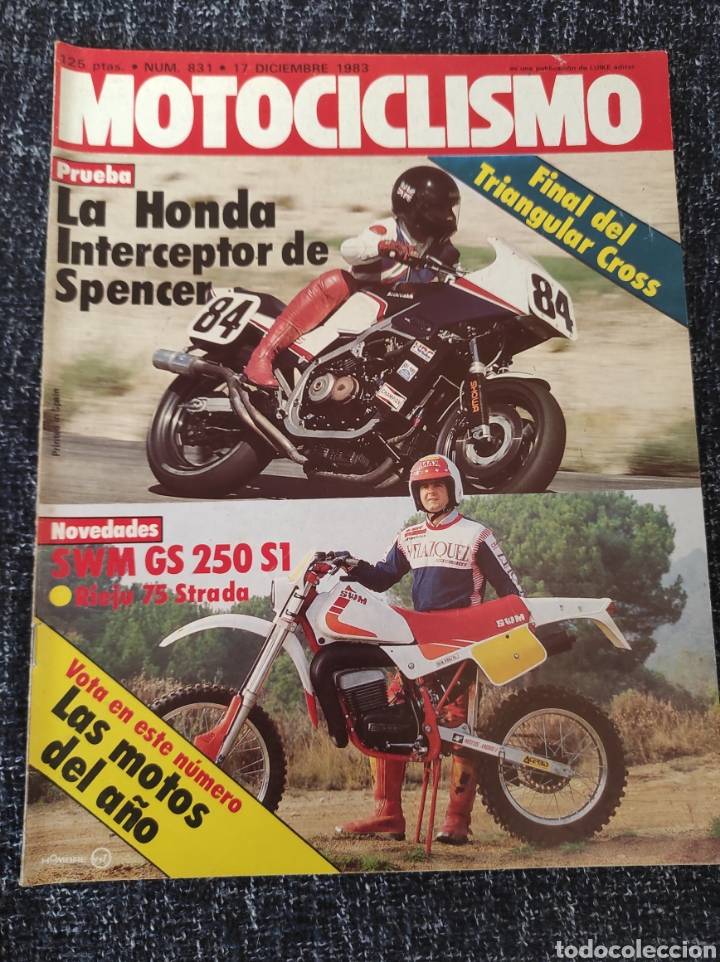 Cars and Motorcycles: MOTOCICLISMO N&ordm; 831 DICIEMBRE 1983 PRUEBA HONDA INTERCEPTOR SPENCER , SWM GS 250 S1 RIEJU 75