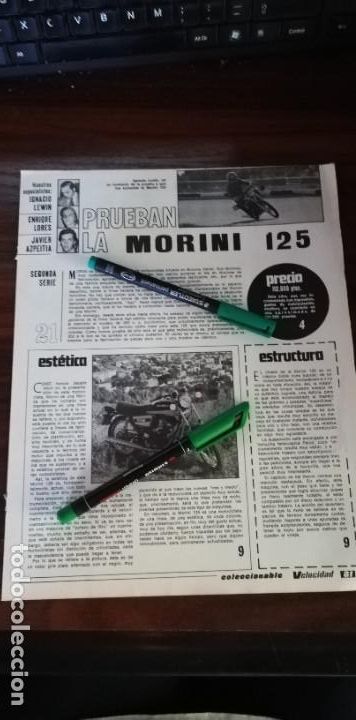 Voitures et Motocyclettes: PRUEBA MORINI 125. VELOCIDAD. D&Iacute;PTICO
