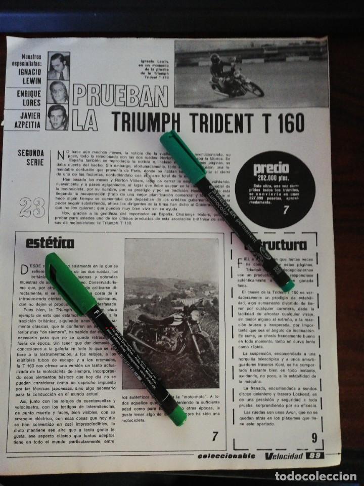 Voitures et Motocyclettes: PRUEBA TRIUMPH TRIDENT T 160. VELOCIDAD. D&Iacute;PTICO