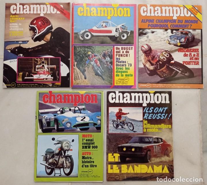 Voitures et Motocyclettes: Lote de 5 N&uacute;meros Revista Francesa - Champion - 1973-1974 N&uacute;meros del 94 a 98