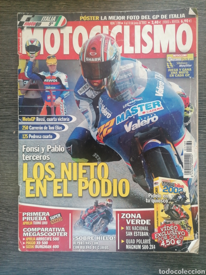 Carros e motociclos: REVISTA MOTOCICLISMO N.&ordm; 1789 2002 APRILIA TUONO 1000. APRILIA ARRECIFE 500, PIAGGIO X-9