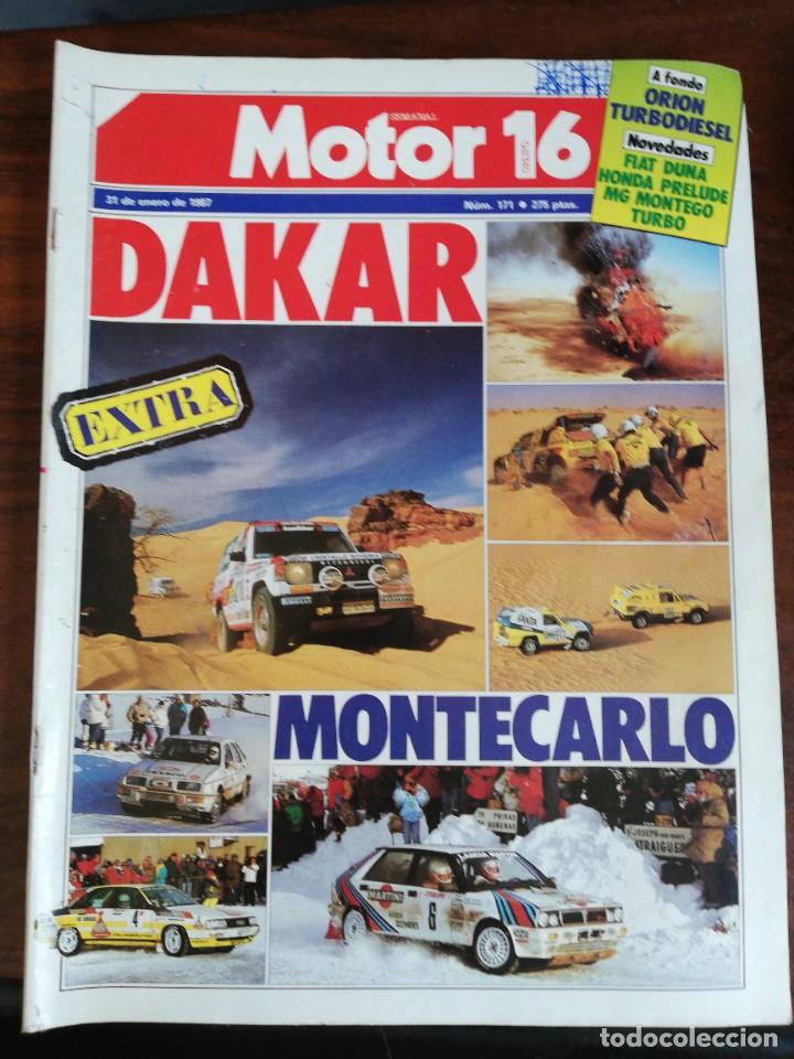 Autos und Motorr&auml;der: MOTOR 16 N&ordm; 171 (ENE 87) FORD ORION FIAT DUNA MG MONTEGO HONDA PRELUDE DAKAR PEUGEOT 205 TURBO 16