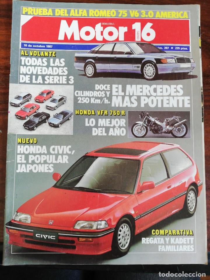 Coches y Motocicletas: MOTOR 16 N&ordm; 207 - OCTUBRE 1987 - BMW SERIE 3 / FIAT REGATA FAMILIAR / OPEL KADETT FAMILIAR / CIVIC