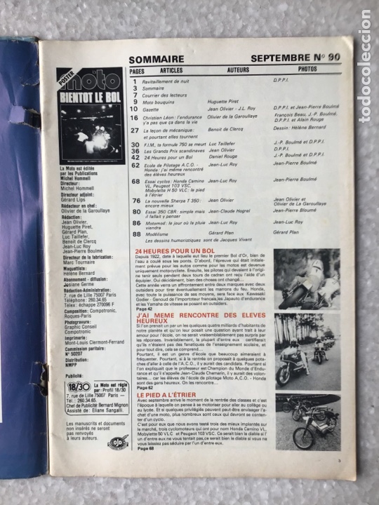 Coches y Motocicletas: Revistas La Moto francesas, año 1975 y 1977, tamaño: 34x24 cm. Números 72 - 78 y 90 - Foto 8 - 294046358