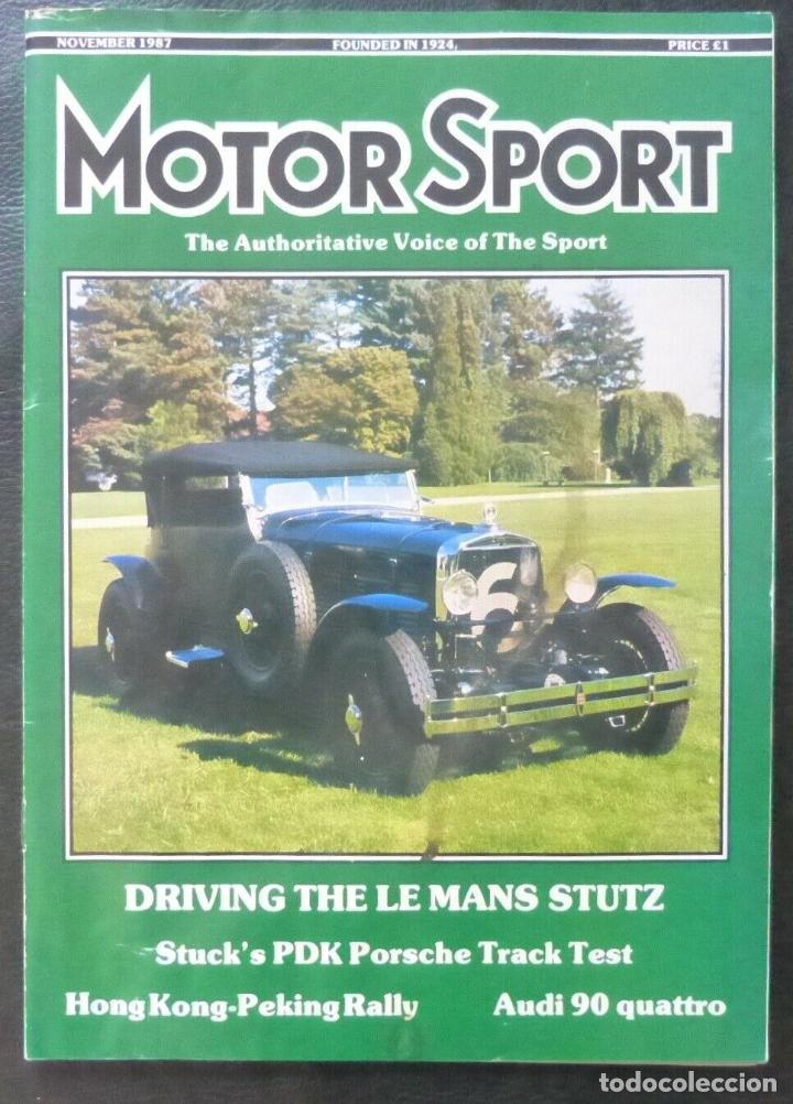 Voitures et Motocyclettes: Revista Motor Sport ,Vol LXIII-No.11-The Teesdale Publishing-1987-November-Londo