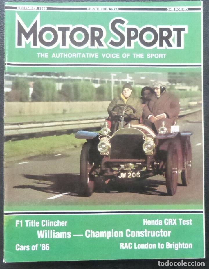 Voitures et Motocyclettes: Revista Motor Sport -Vol LXII-December-No.12-1986-The Teesdale Publishing-London