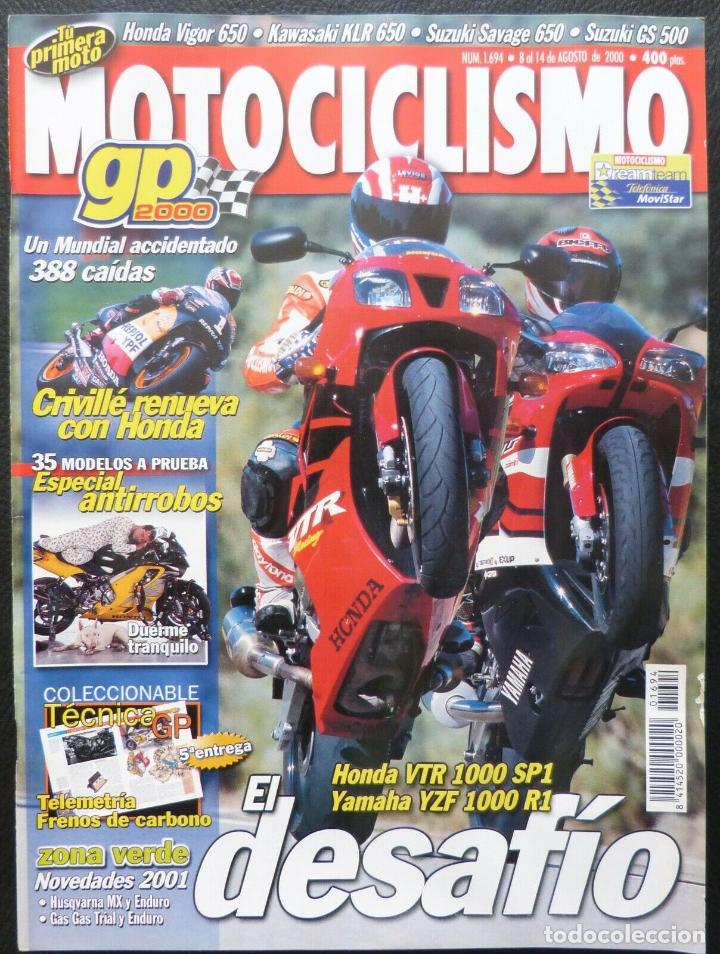 Cars and Motorcycles: REVISTA MOTOCICLISMO,A&Ntilde;O 2000,NUMERO 1694, El desafio-Honda VTR 1000 SP1