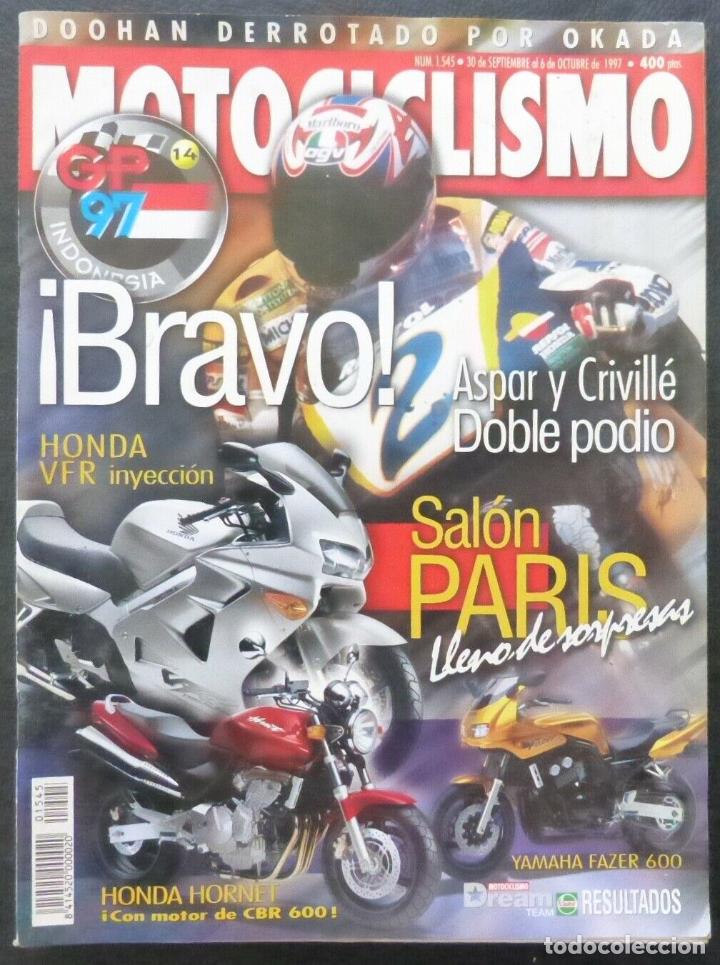 Cars and Motorcycles: REVISTA MOTOCICLISMO,A&Ntilde;O 1997,NUMERO 1545,Bravo! Aspar y Criville,doble podio
