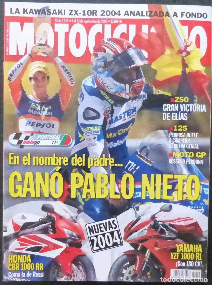Cars and Motorcycles: REVISTA MOTOCICLISMO,A&Ntilde;O 2003,NUMERO 1855,Gano pablo nieto.
